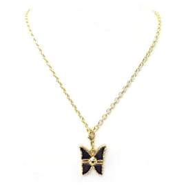 NUEVO COLGANTE VINTAGE YVES SAINT LAURENT CHARM COLLAR DE MARIPOSA COLLAR DE ORO Dorado