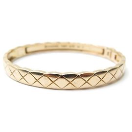 CHANEL COCO CRUSH S PULSEIRA ACOLCHOADA J11139 16 CM ROSE GOLD 18K GOLD BOX Dourado