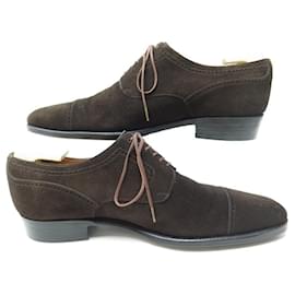 JM Weston-CHAUSSURES JM WESTON 448 DERBY 8.5C 42.5 DAIM MARRON EMBAUCHOIRS ARNYS SHOE-Marron