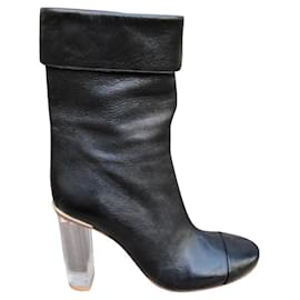 Chloé ankle boots with plexiglass heels 38 Black