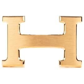 Hermès-Prächtige Hermès Constance Gürtelschnalle aus matt gebürstetem Metall-Golden