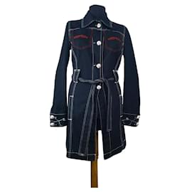 Galliano-Coats, Outerwear-Blue,Multiple colors