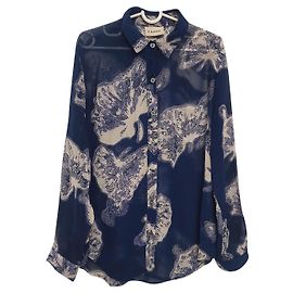 Camicia Ganni in viscosa trasparente Multicolore