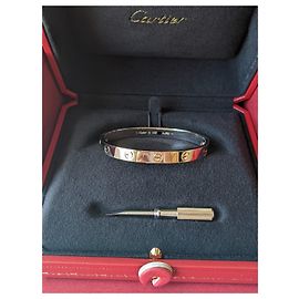 Dimensione Cartier 16 18k Set completo Bracciale Love in oro bianco Bianco