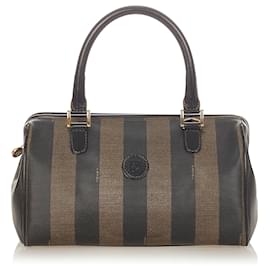 Fendi-Cartable Fendi Brown Pequin-Marron,Noir
