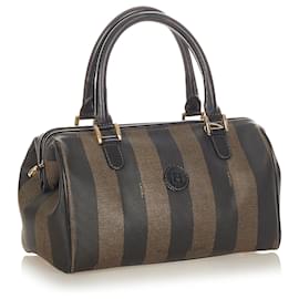 Fendi-Cartable Fendi Brown Pequin-Marron,Noir
