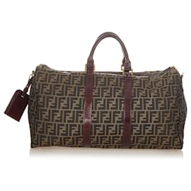 Fendi-Fendi Brown Zucca Canvas Travel Bag-Brown