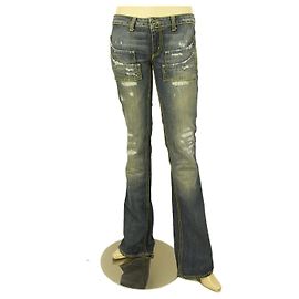 Calça jeans Dondup Blue Stand Art Denim Distressed sz 26 P116 023 nuvem Azul