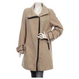 Calvin Klein Coat Beige Wool Blend XL Beige