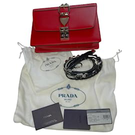 Prada Red Leather Handbag Red