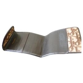 Christian Dior Checkbook Holder Beige Cloth Beige