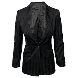 Escada-Escada Pleated Trouser Suit Set in Black Wool-Black