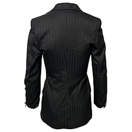 Escada-Escada Pleated Trouser Suit Set in Black Wool-Black