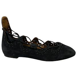 Isabel Marant Ballerine stringate in camoscio nero Nero