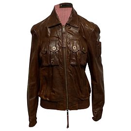 Dsquared2 Giacca con tasche applicate in pelle di agnello marrone Marrone
