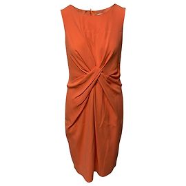 Paule Ka Shift Dress with Knot Effect in Peach Triacetate Peach