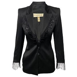 Completo pantalone decorato Escada in lana nera Nero