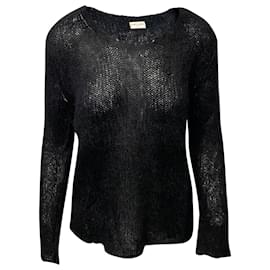 Yves Saint Laurent-Yves Saint Laurent Sweatshirt in Black Mohair-Black