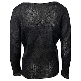 Yves Saint Laurent-Yves Saint Laurent Sweatshirt in Black Mohair-Black