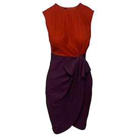 Giambattista Valli-Giambattista Valli Sleeveless Pleated Dress in Multicolor Silk-Red