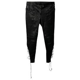 Pantaloni skinny stringati Joseph Knight in pelle nera Nero