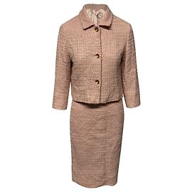 Max Mara Studio Suit Skirt Set in Pink Tweed Pink