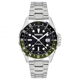 Missoni-Missoni Missoni GMT Traveller Bracelet Watch-Silvery,Metallic
