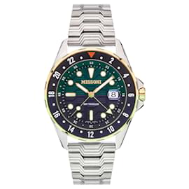 Missoni-Missoni Missoni GMT Traveller Bracelet Watch-Silvery,Metallic