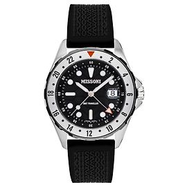 Missoni Missioni GMT Orologio da viaggio in silicone Argento Metallico