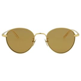 Gucci Round Titanium Sunglasses Golden Metallic