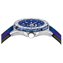 Missoni-Missoni Missioni GMT Traveller Silicone Watch-Silvery,Metallic