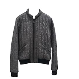 Chanel-Chanel Dark Gray Quilted Puffer Jacket-Dark grey