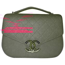 Chanel-Chanel Top Handle Grained calf leather Flap bag 2018 pink-Pink