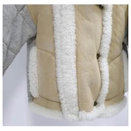Chloé-Chloé Oversized Shearling and Quilted Cotton-Jersey Jacket-Multiple colors
