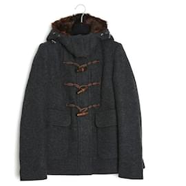 Moncler-DARK  GREY WOOL DOWN FUR FR38-Gris anthracite