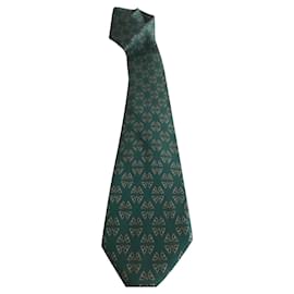 Hermès-Gravata Point Print-Verde
