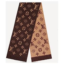 Louis Vuitton-LV Logomania scarf-Brown