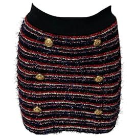 Balmain-Balmain Tweed Pencil Skirt in Multicolor Polyamide-Multiple colors
