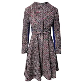 Christian Dior-Christian Dior Tweed Midi Dress in Multicolor Wool-Other,Python print