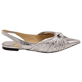 Jimmy Choo Annabelle Ballerine in Pelle Argento Argento Metallico