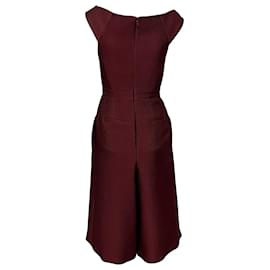 Tibi-Tibi Corazon Jumpsuit in Burgundy Polyester-Dark red