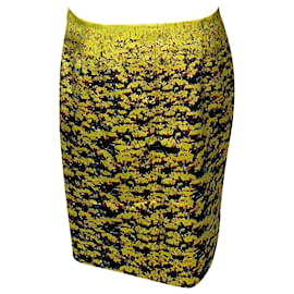 Mary Katrantzou-Mary Katrantzou Flower Field Skirt in Yellow Polyester-Yellow