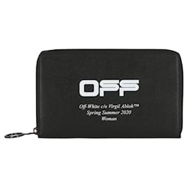 Off White Logo Leather Wallet Black