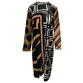Vestido Estampado Geométrico Marni em Viscose Multicolor Marrom
