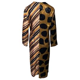 Marni-Marni Kleid mit geometrischem Print aus mehrfarbiger Viskose-Braun