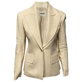 Khaite Blazer in Cream Viscose White Cream