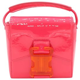 Borsa a tracolla con fibbia di sicurezza Christopher Kane in vernice rosa Rosa