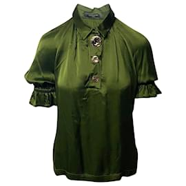 Autre Marque-Camisa Petra de nácar en viscosa verde-Verde