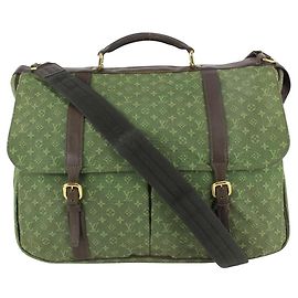 Louis Vuitton Kaki Monogram Mini Lin Sac Maman Messenger Sac à langer bébé Autre