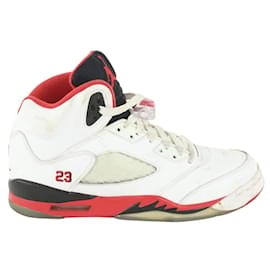 Nike-2013 Youth 6.5 US Fire Red Black Tongue Air Jordan V 5 -Other